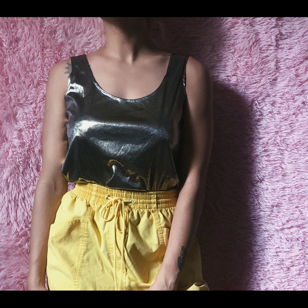 gold metallic Marmie West flowy tank top